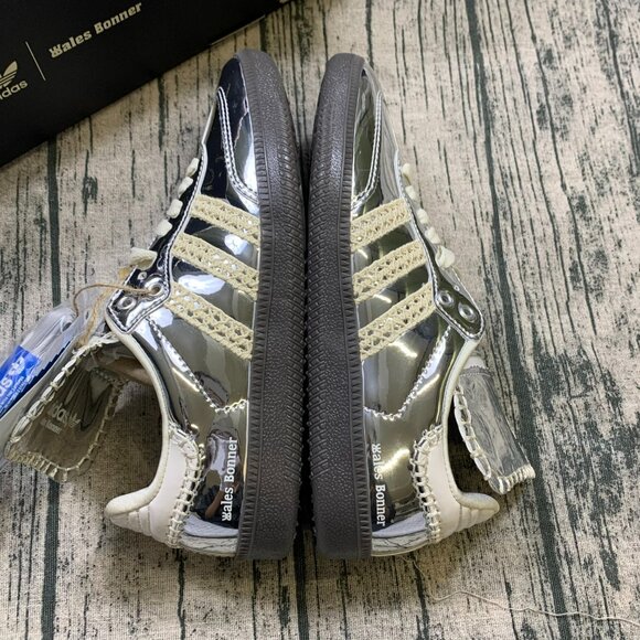 New Adidas Samba x Wales Bonner Silver Metallic Women Sneaker - Picture 7 of 11